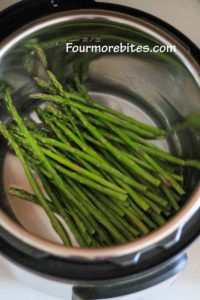 Asparagus ready to be steamed in the instant pot