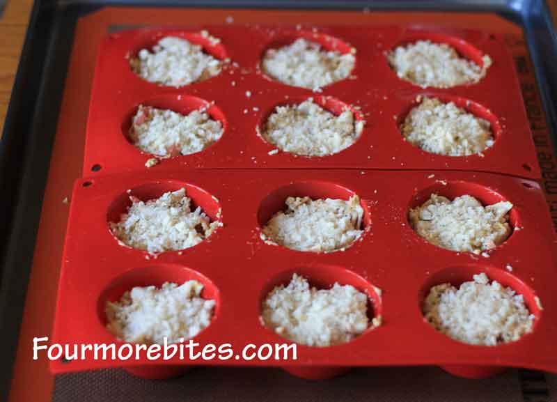 Baked crab cakes ready to go in the oven