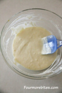 cream cheese mixture in glass bowl